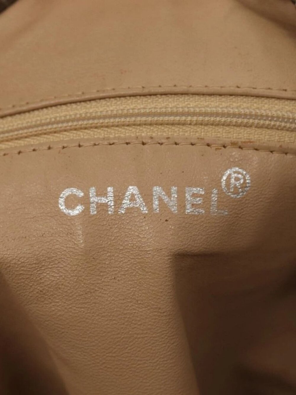 CHANEL Matelasse Shoulder Bag Suede nylon Beige Black Silver CC - Picture 12 of 16